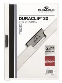Táblák gyorskötővel DURACLIP® 30, fehér, klipsszel, A4, TARTÓS